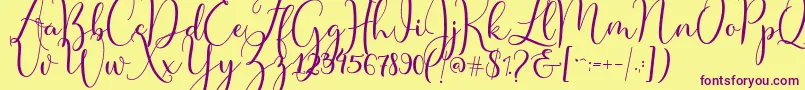 Master Script Font – Purple Fonts on Yellow Background