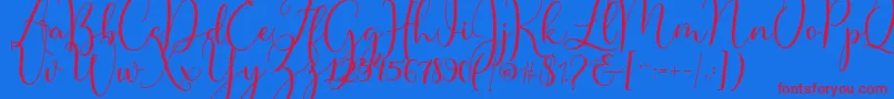 Master Script Font – Red Fonts on Blue Background