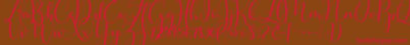Master Script Font – Red Fonts on Brown Background