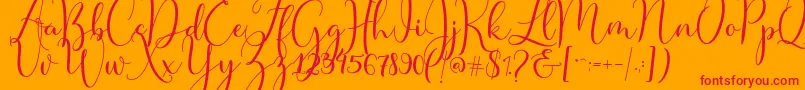 Czcionka Master Script – czerwone czcionki na pomarańczowym tle