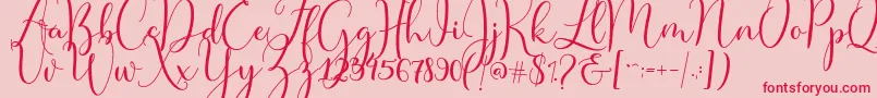 Master Script Font – Red Fonts on Pink Background