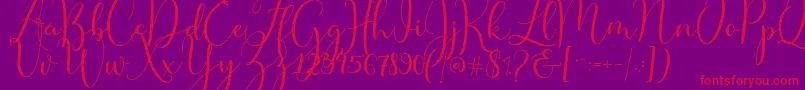 Master Script Font – Red Fonts on Purple Background