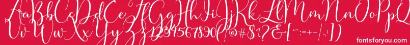 Master Script Font – White Fonts on Red Background