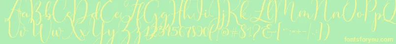 Master Script Font – Yellow Fonts on Green Background