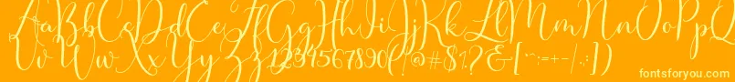 Master Script Font – Yellow Fonts on Orange Background