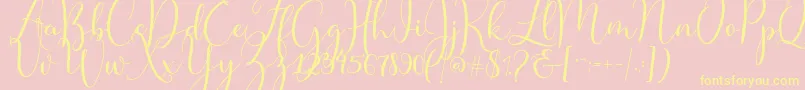 Master Script Font – Yellow Fonts on Pink Background