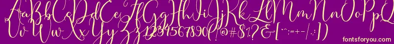 Шрифт Master Script – жёлтые шрифты на фиолетовом фоне