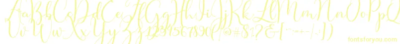 Master Script Font – Yellow Fonts on White Background