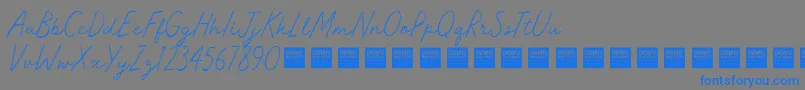 Master Works   Demo Font – Blue Fonts on Gray Background