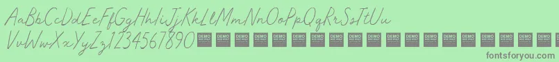 Master Works   Demo Font – Gray Fonts on Green Background