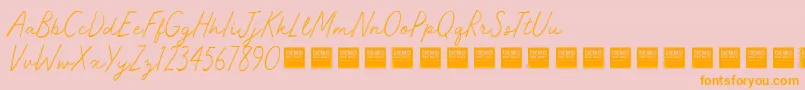 Master Works   Demo Font – Orange Fonts on Pink Background