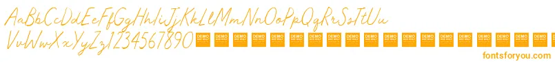 Fonte Master Works   Demo – fontes laranjas em um fundo branco
