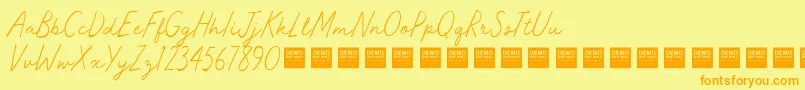 Master Works   Demo Font – Orange Fonts on Yellow Background