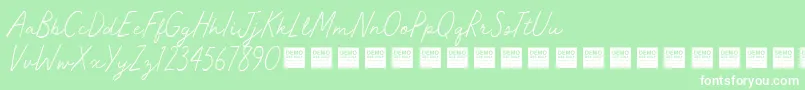 Master Works   Demo Font – White Fonts on Green Background