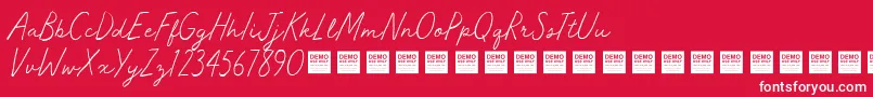 Master Works   Demo Font – White Fonts on Red Background