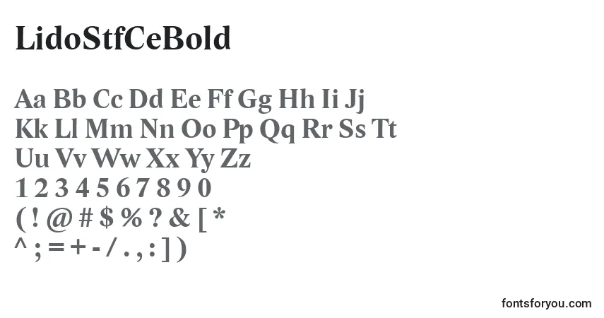 A fonte LidoStfCeBold – alfabeto, números, caracteres especiais