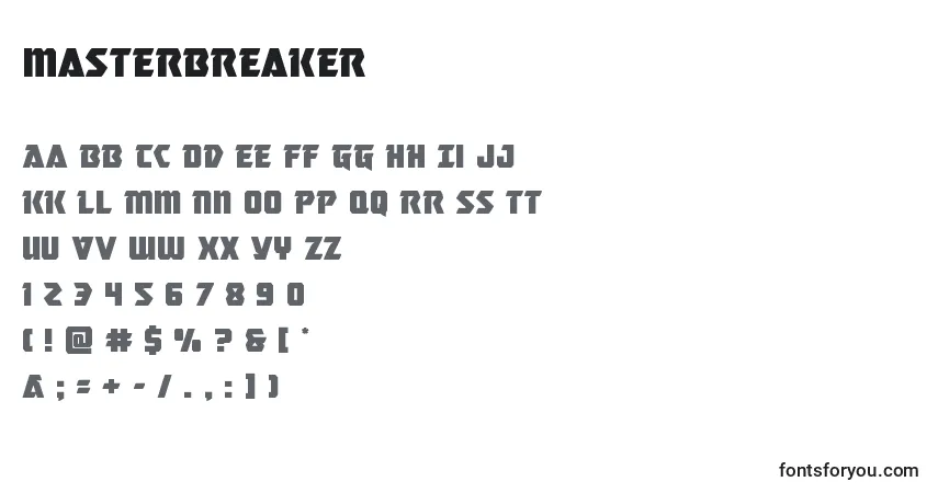 Schriftart Masterbreaker (133751) – Alphabet, Zahlen, spezielle Symbole