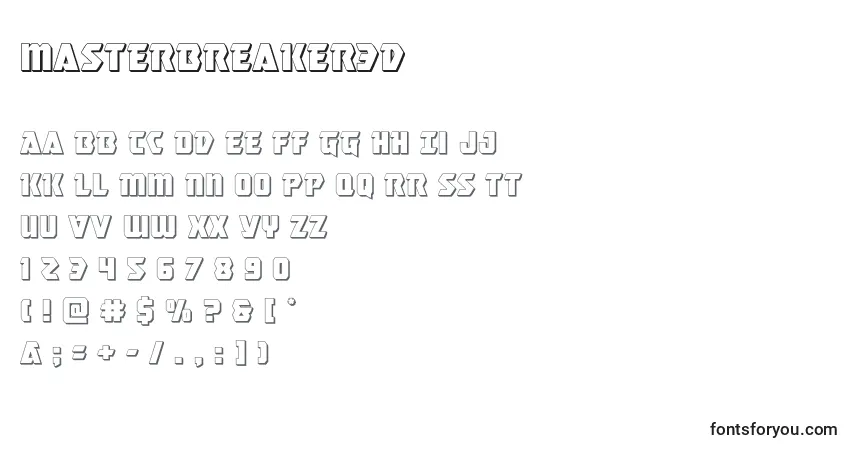Schriftart Masterbreaker3d (133752) – Alphabet, Zahlen, spezielle Symbole