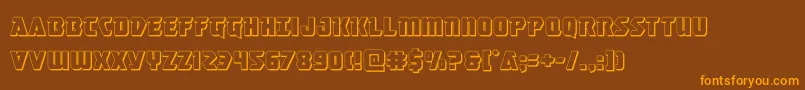 masterbreaker3d Font – Orange Fonts on Brown Background