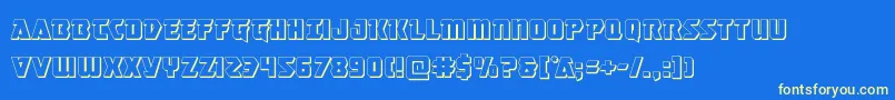 masterbreaker3d-Schriftart – Gelbe Schriften auf blauem Hintergrund