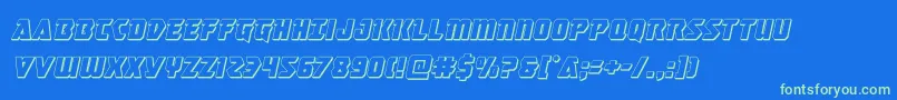 masterbreaker3dital Font – Green Fonts on Blue Background