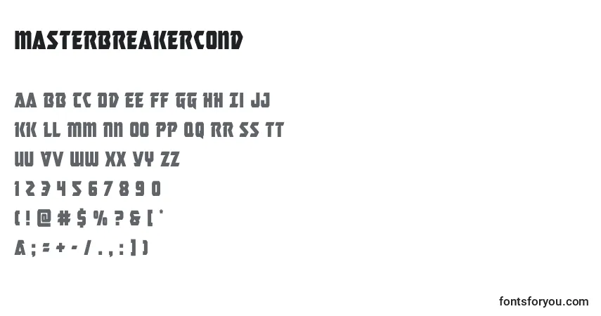 Шрифт Masterbreakercond (133756) – алфавит, цифры, специальные символы