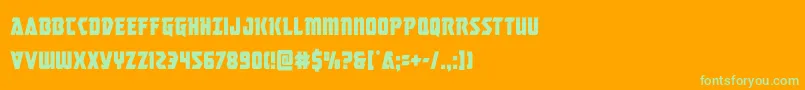 masterbreakercond Font – Green Fonts on Orange Background