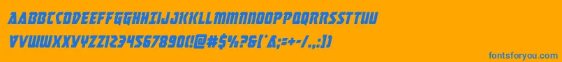 masterbreakercondital Font – Blue Fonts on Orange Background