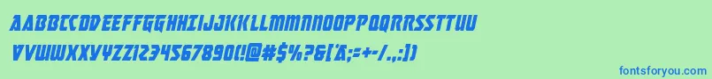 Шрифт masterbreakercondital – синие шрифты на зелёном фоне