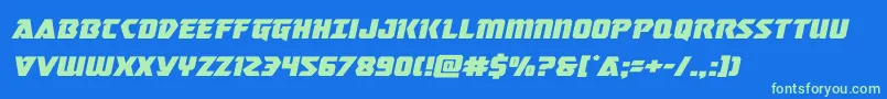 masterbreakerexpandital Font – Green Fonts on Blue Background