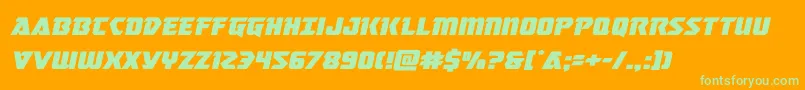 masterbreakerexpandital Font – Green Fonts on Orange Background