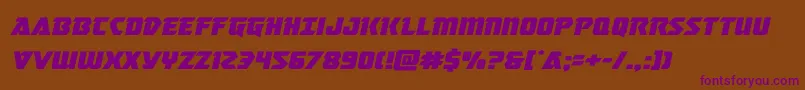 masterbreakerexpandital Font – Purple Fonts on Brown Background