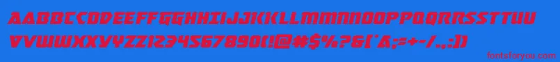 masterbreakerexpandital Font – Red Fonts on Blue Background