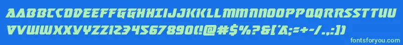 masterbreakerexpandital Font – Green Fonts on Blue Background