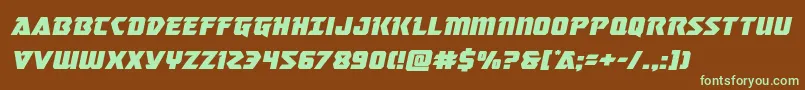 masterbreakerexpandital Font – Green Fonts on Brown Background