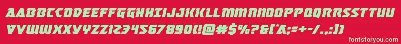 masterbreakerexpandital Font – Green Fonts on Red Background