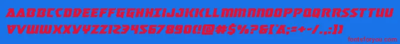 masterbreakerexpandital Font – Red Fonts on Blue Background