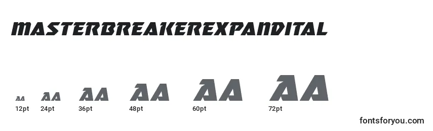 Размеры шрифта Masterbreakerexpandital (133762)