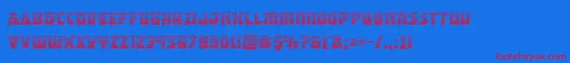 masterbreakergrad Font – Red Fonts on Blue Background