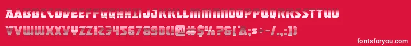 masterbreakergrad-Schriftart – Weiße Schriften auf rotem Hintergrund