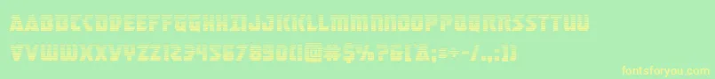 masterbreakergrad Font – Yellow Fonts on Green Background