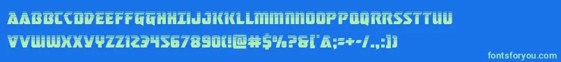 masterbreakerhalf Font – Green Fonts on Blue Background