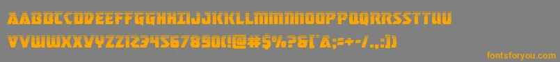 フォントmasterbreakerhalf – オレンジの文字は灰色の背景にあります。
