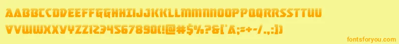 Fonte masterbreakerhalf – fontes laranjas em um fundo amarelo