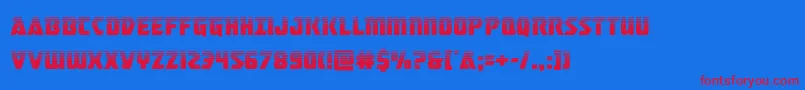 masterbreakerhalf Font – Red Fonts on Blue Background
