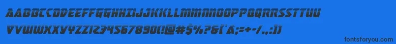 Шрифт masterbreakerhalfital – чёрные шрифты на синем фоне