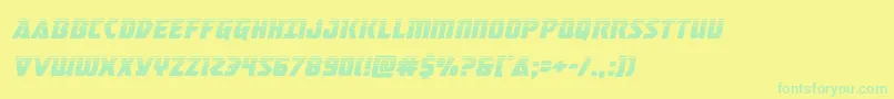 フォントmasterbreakerhalfital – 黄色い背景に緑の文字