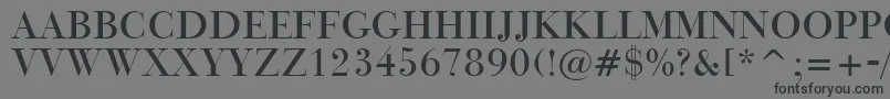 BauerBodoniTitlingBt-Schriftart – Schwarze Schriften auf grauem Hintergrund