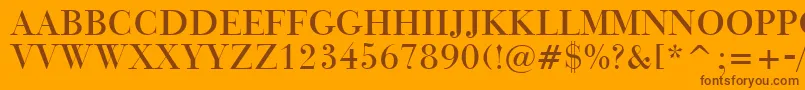 BauerBodoniTitlingBt Font – Brown Fonts on Orange Background
