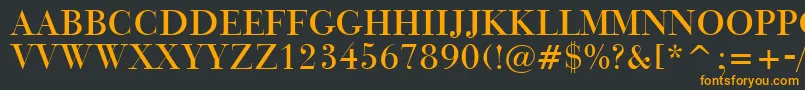 フォントBauerBodoniTitlingBt – 黒い背景にオレンジの文字